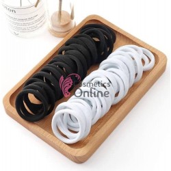 Elastice pentru codite Cod EL001BB, set 72 bucati Alb cu Negre